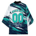 Personalised Brisbane Heat Cricket Fan Pride Kimono Dynamic Flaming Cricket Graphic Art With Brisbane Skyline