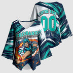 Personalised Brisbane Heat Cricket Fan Pride Kimono Sleeve Blouse Dynamic Flaming Cricket Graphic Art With Brisbane Skyline