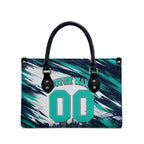 Personalised Brisbane Heat Cricket Fan Pride Leather Bag Dynamic Flaming Cricket Graphic Art With Brisbane Skyline