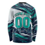 Personalised Brisbane Heat Cricket Fan Pride Long Sleeve Shirt Dynamic Flaming Cricket Graphic Art With Brisbane Skyline