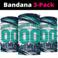 Personalised Brisbane Heat Cricket Fan Pride Neck Gaiter Dynamic Flaming Cricket Graphic Art With Brisbane Skyline