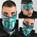 Personalised Brisbane Heat Cricket Fan Pride Neck Gaiter Dynamic Flaming Cricket Graphic Art With Brisbane Skyline