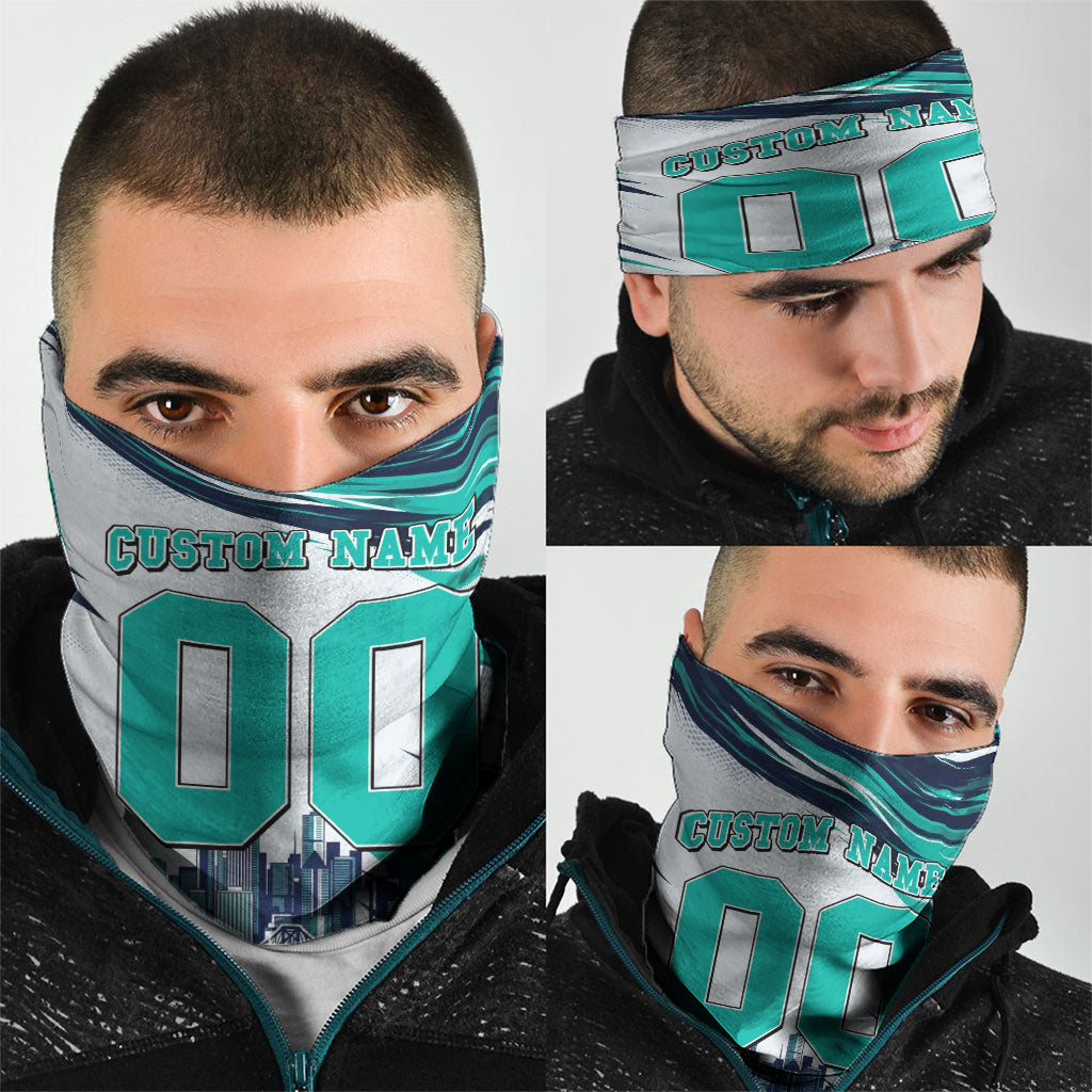 Personalised Brisbane Heat Cricket Fan Pride Neck Gaiter Dynamic Flaming Cricket Graphic Art With Brisbane Skyline