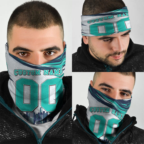 Personalised Brisbane Heat Cricket Fan Pride Neck Gaiter Dynamic Flaming Cricket Graphic Art With Brisbane Skyline