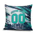 Personalised Brisbane Heat Cricket Fan Pride Pillow Cover Dynamic Flaming Cricket Graphic Art With Brisbane Skyline
