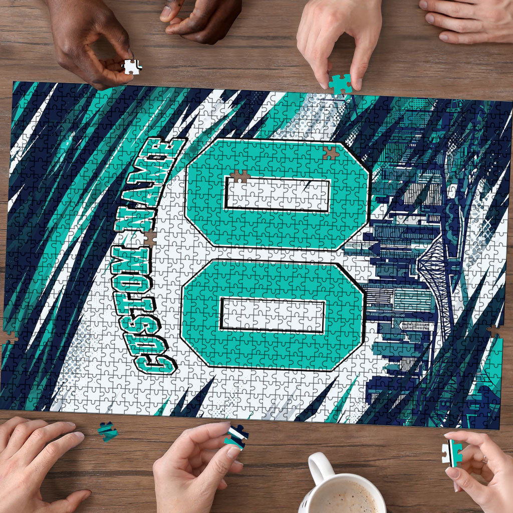 Personalised Brisbane Heat Cricket Fan Pride Puzzle Dynamic Flaming Cricket Graphic Art With Brisbane Skyline