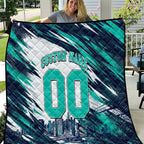Personalised Brisbane Heat Cricket Fan Pride Quilt Dynamic Flaming Cricket Graphic Art With Brisbane Skyline