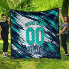 Personalised Brisbane Heat Cricket Fan Pride Quilt Dynamic Flaming Cricket Graphic Art With Brisbane Skyline