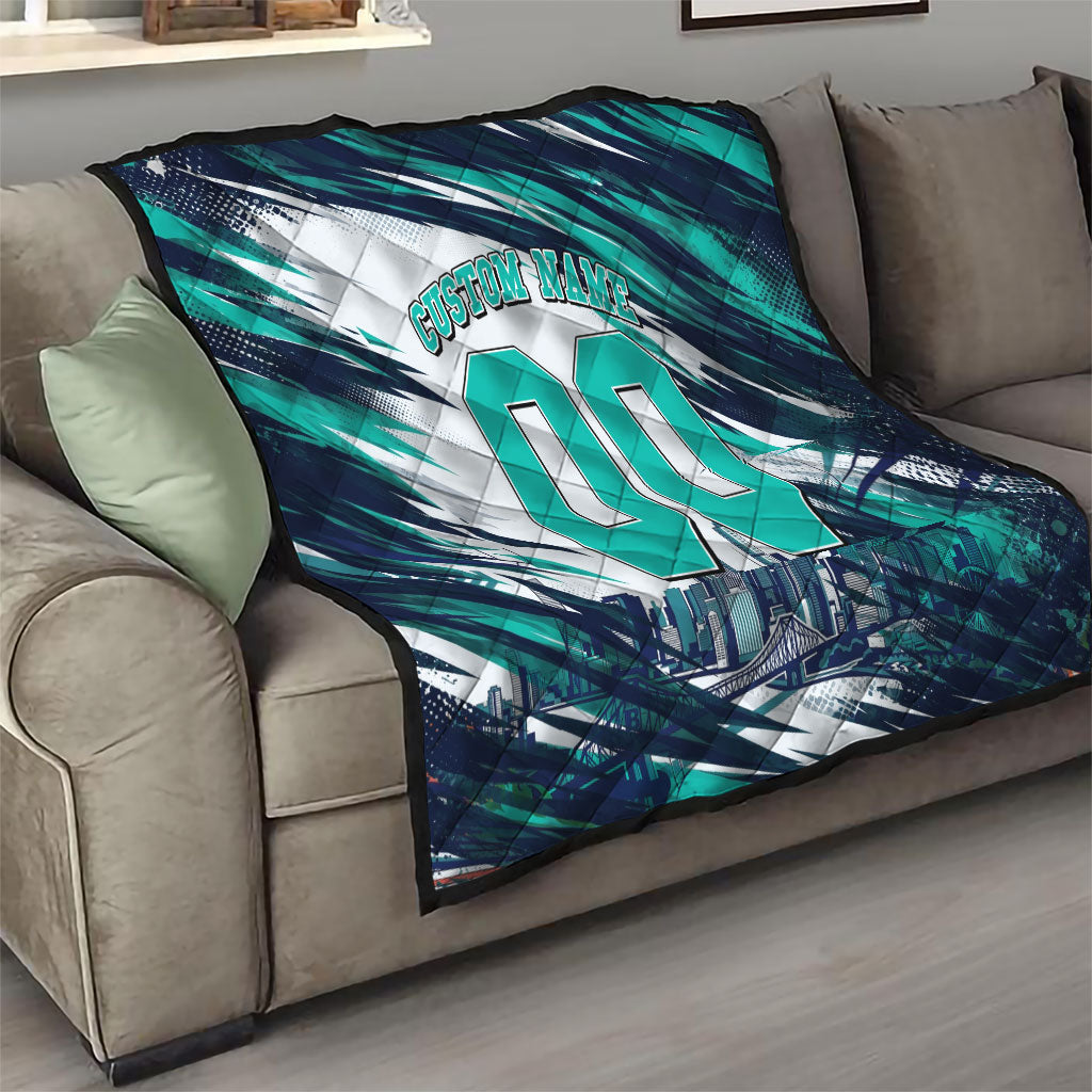 Personalised Brisbane Heat Cricket Fan Pride Quilt Dynamic Flaming Cricket Graphic Art With Brisbane Skyline