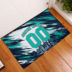 Personalised Brisbane Heat Cricket Fan Pride Rubber Doormat Dynamic Flaming Cricket Graphic Art With Brisbane Skyline
