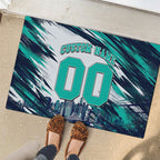Personalised Brisbane Heat Cricket Fan Pride Rubber Doormat Dynamic Flaming Cricket Graphic Art With Brisbane Skyline