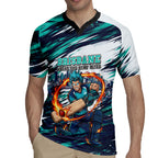 Personalised Brisbane Heat Cricket Fan Pride Rugby Jersey Dynamic Flaming Cricket Graphic Art With Brisbane Skyline