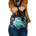 Personalised Brisbane Heat Cricket Fan Pride Shoulder Handbag Dynamic Flaming Cricket Graphic Art With Brisbane Skyline