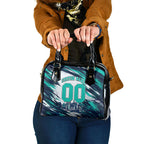 Personalised Brisbane Heat Cricket Fan Pride Shoulder Handbag Dynamic Flaming Cricket Graphic Art With Brisbane Skyline