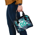 Personalised Brisbane Heat Cricket Fan Pride Shoulder Handbag Dynamic Flaming Cricket Graphic Art With Brisbane Skyline
