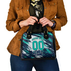 Personalised Brisbane Heat Cricket Fan Pride Shoulder Handbag Dynamic Flaming Cricket Graphic Art With Brisbane Skyline