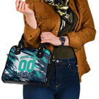 Personalised Brisbane Heat Cricket Fan Pride Shoulder Handbag Dynamic Flaming Cricket Graphic Art With Brisbane Skyline