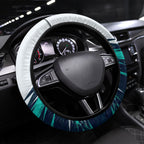 Brisbane Heat Cricket Fan Pride Steering Wheel Cover Dynamic Flaming Cricket Graphic Art With Brisbane Skyline