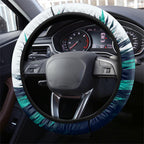 Brisbane Heat Cricket Fan Pride Steering Wheel Cover Dynamic Flaming Cricket Graphic Art With Brisbane Skyline