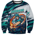 Personalised Brisbane Heat Cricket Fan Pride Sweatshirt Dynamic Flaming Cricket Graphic Art With Brisbane Skyline