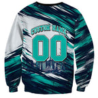 Personalised Brisbane Heat Cricket Fan Pride Sweatshirt Dynamic Flaming Cricket Graphic Art With Brisbane Skyline