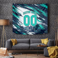 Personalised Brisbane Heat Cricket Fan Pride Tapestry Dynamic Flaming Cricket Graphic Art With Brisbane Skyline