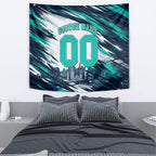 Personalised Brisbane Heat Cricket Fan Pride Tapestry Dynamic Flaming Cricket Graphic Art With Brisbane Skyline