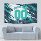 Personalised Brisbane Heat Cricket Fan Pride Tapestry Dynamic Flaming Cricket Graphic Art With Brisbane Skyline