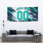 Personalised Brisbane Heat Cricket Fan Pride Tapestry Dynamic Flaming Cricket Graphic Art With Brisbane Skyline