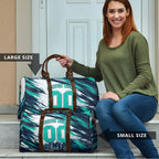 Personalised Brisbane Heat Cricket Fan Pride Travel Bag Dynamic Flaming Cricket Graphic Art With Brisbane Skyline