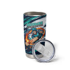 Personalised Brisbane Heat Cricket Fan Pride Tumbler Cup Dynamic Flaming Cricket Graphic Art With Brisbane Skyline