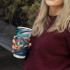 Personalised Brisbane Heat Cricket Fan Pride Tumbler Cup Dynamic Flaming Cricket Graphic Art With Brisbane Skyline