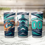 Personalised Brisbane Heat Cricket Fan Pride Tumbler Cup Dynamic Flaming Cricket Graphic Art With Brisbane Skyline