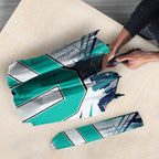 Personalised Brisbane Heat Cricket Fan Pride Umbrella Dynamic Flaming Cricket Graphic Art With Brisbane Skyline