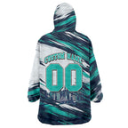 Personalised Brisbane Heat Cricket Fan Pride Wearable Blanket Hoodie Dynamic Flaming Cricket Graphic Art With Brisbane Skyline