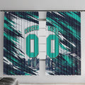 Personalised Brisbane Heat Cricket Fan Pride Window Curtain Dynamic Flaming Cricket Graphic Art With Brisbane Skyline