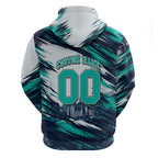 Personalised Brisbane Heat Cricket Fan Pride Zip Hoodie Dynamic Flaming Cricket Graphic Art With Brisbane Skyline