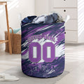 Personalised Hobart Hurricanes Cricket Fan Pride Laundry Basket Dynamic Swirling Storm Cricket Graphic Art With Hobart Skyline
