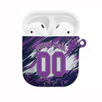 Personalised Hobart Hurricanes Cricket Fan Pride AirPods Case Dynamic Swirling Storm Cricket Graphic Art With Hobart Skyline