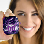 Personalised Hobart Hurricanes Cricket Fan Pride AirPods Case Dynamic Swirling Storm Cricket Graphic Art With Hobart Skyline