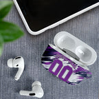 Personalised Hobart Hurricanes Cricket Fan Pride AirPods Case Dynamic Swirling Storm Cricket Graphic Art With Hobart Skyline