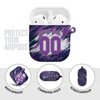 Personalised Hobart Hurricanes Cricket Fan Pride AirPods Case Dynamic Swirling Storm Cricket Graphic Art With Hobart Skyline