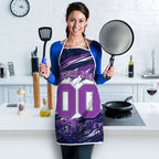 Personalised Hobart Hurricanes Cricket Fan Pride Apron Dynamic Swirling Storm Cricket Graphic Art With Hobart Skyline