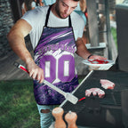 Personalised Hobart Hurricanes Cricket Fan Pride Apron Dynamic Swirling Storm Cricket Graphic Art With Hobart Skyline