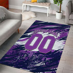 Personalised Hobart Hurricanes Cricket Fan Pride Area Rug Dynamic Swirling Storm Cricket Graphic Art With Hobart Skyline
