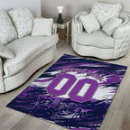 Personalised Hobart Hurricanes Cricket Fan Pride Area Rug Dynamic Swirling Storm Cricket Graphic Art With Hobart Skyline
