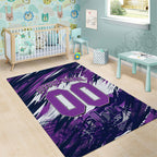 Personalised Hobart Hurricanes Cricket Fan Pride Area Rug Dynamic Swirling Storm Cricket Graphic Art With Hobart Skyline