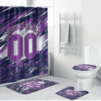 Personalised Hobart Hurricanes Cricket Fan Pride Bathroom Set Dynamic Swirling Storm Cricket Graphic Art With Hobart Skyline