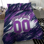 Personalised Hobart Hurricanes Cricket Fan Pride Bedding Set Dynamic Swirling Storm Cricket Graphic Art With Hobart Skyline