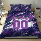 Personalised Hobart Hurricanes Cricket Fan Pride Bedding Set Dynamic Swirling Storm Cricket Graphic Art With Hobart Skyline